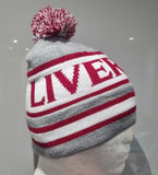 Liverpool Bobble Hat - Grey, White and Red