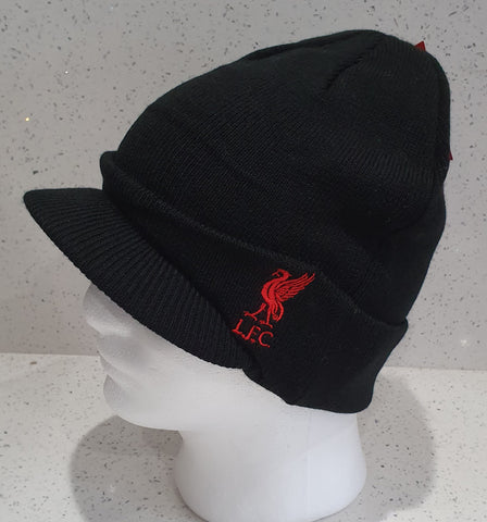 Liverpool FC Official Black Peaked Bronx Hat - Adult