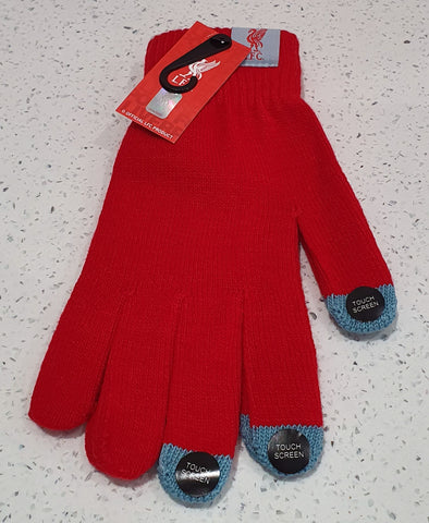 Liverpool FC Official Red Adult Touch Gloves  - You can still use Phones/ Tablet