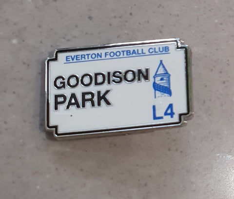 Everton FC Official Goodison Park Street Sign Pin Badge - L4