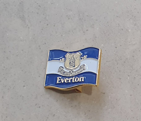 Everton FC Official Flag Pin Badge - Blue, White and Gold