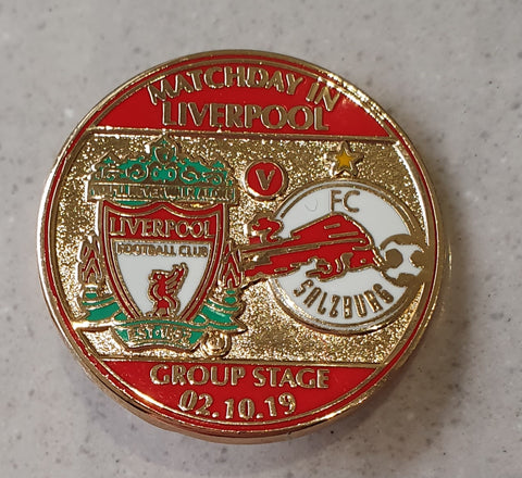 Liverpool V Saltzburg Match Day Badge - Season 19/ 20