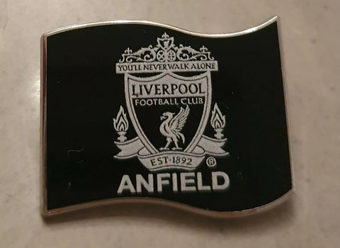 Liverpool FC Official Flag Design Pin Badge with Club Crest - Anfield