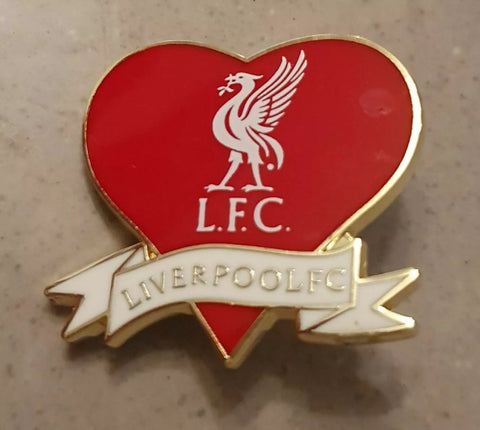 Liverpool Official Heart Pin Badge - Liverpool FC - Red and White
