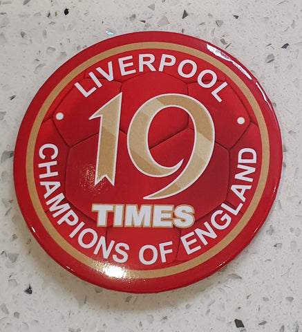 Liverpool Champions Of England - Magnet/ Bottle Opener - 19 Times