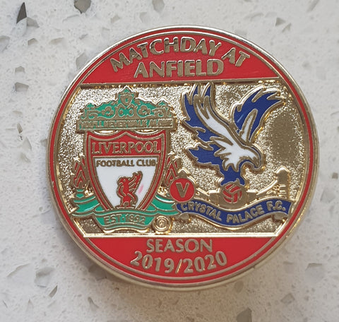 Liverpool V Crystal Palace Match Day Badge - Season 2019/ 20
