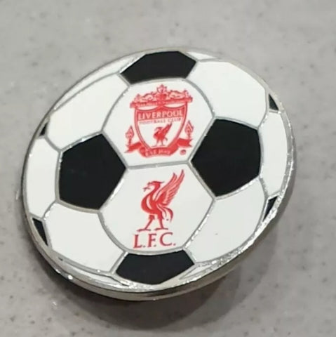 Liverpool Official Pin Badge - Black and White Football