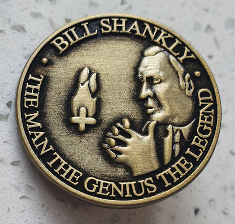 Liverpool Bronze Bill Shankly Pin Badge - The Man The Genius The Legend
