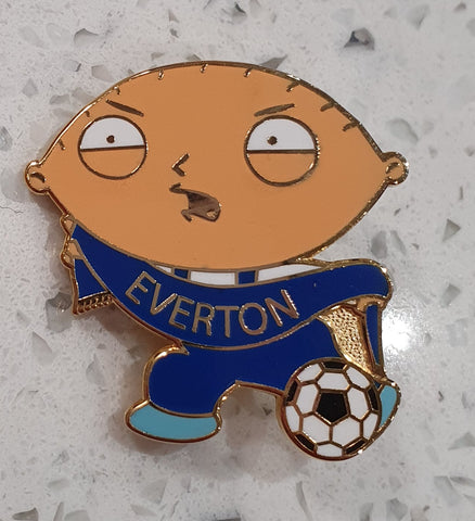 Everton FC Novelty Pin Badge - Big Head Everton Fan