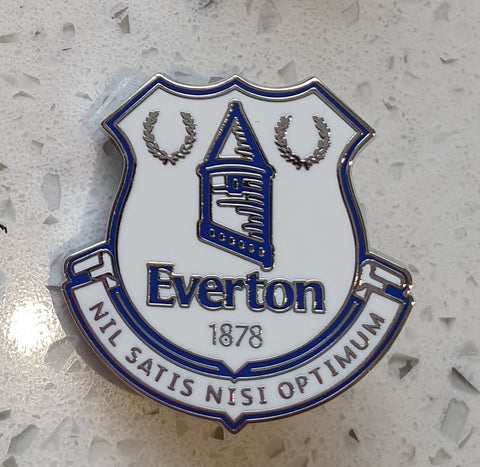 Everton FC Official Large White Crest Pin Badge
