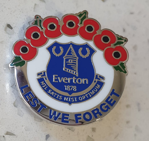 Everton FC Poppy Pin Badge - Lest we Forget