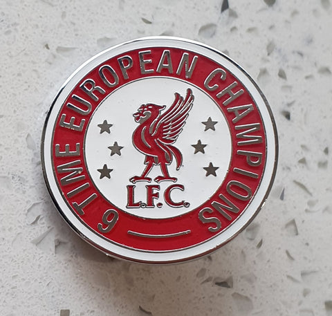 Liverpool Official 6 Times Euro Champs Pin Badge