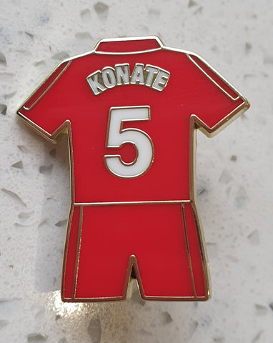 Liverpool KONATE No.5 Home Kit Pin Badge