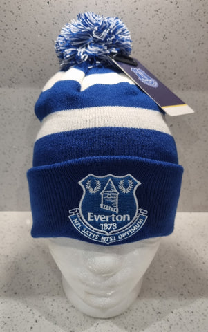 Everton FC Official Royal & White Breakaway Bobble Hat - Adult