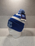 Everton FC Official Royal & White Breakaway Bobble Hat - Adult