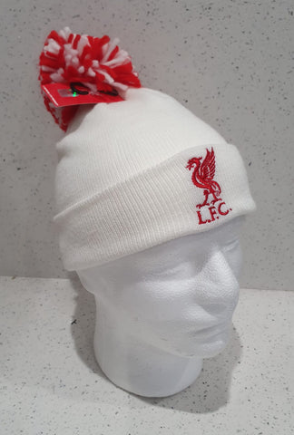 Liverpool FC Official White Baby Bobble Hat