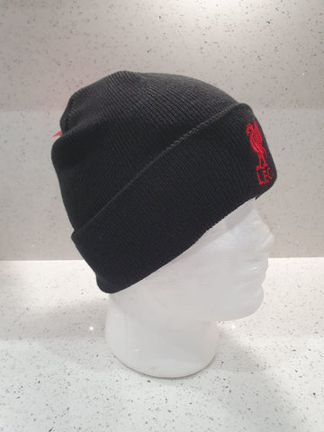 Liverpool FC Official Black Bronx Hat with Red Liverbird - Adult