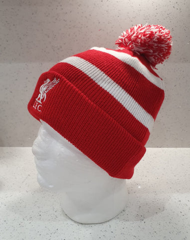 Liverpool FC Official Red and White Breakaway Bobble Hat - Children