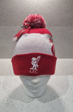 Liverpool FC Official Red and White Quick Check Bobble Hat - Childrens