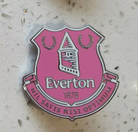 Everton FC Official Large Pink Club Crest Pin Badge