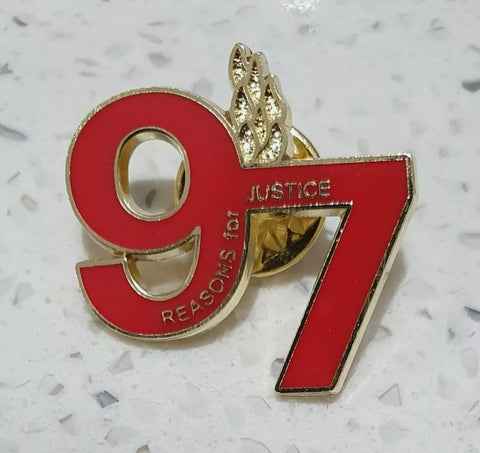 Liverpool 97 Stud Pin Badge - Reasons for Justice