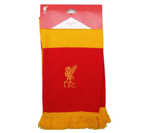Liverpool Official Traditional Embroided Bar Red and Yellow Bar Style Scarf