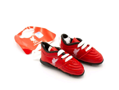 Liverpool FC Official Hanging Football Boots - Red and Black with White Liverbird